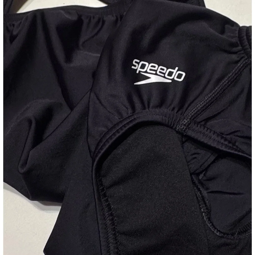 Speedo Pro LT Womens One Piece Swimsuit Black Athletic Year-Round Training 10/36